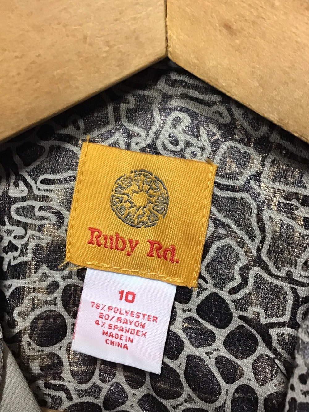 Ruby Rd. Taupe Animal-Print Jean Jacket - Picture 7 of 8